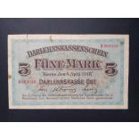 Germany 5 Mark Poland, Lithuania, Latvia occupation 1918 F