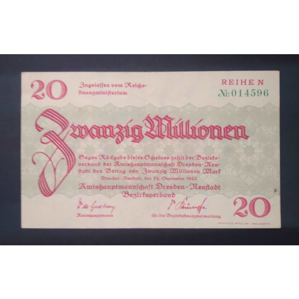 Germany Dresden 20 Million Mark 1923 XF