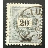 Hungary 1898 Letter, black cipher 20 kr. perf. 12 : 11 3/4 FELSŐ-LUD(ÁNY) used