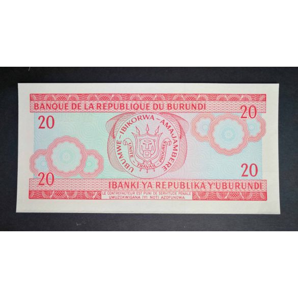 Burundi 20 Francs 2007 aUNC