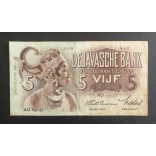 Netherlands Indies 5 Gulden 1938 F+