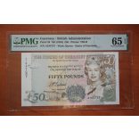 Guernsey 50 Pounds 1994 UNC PMG 65