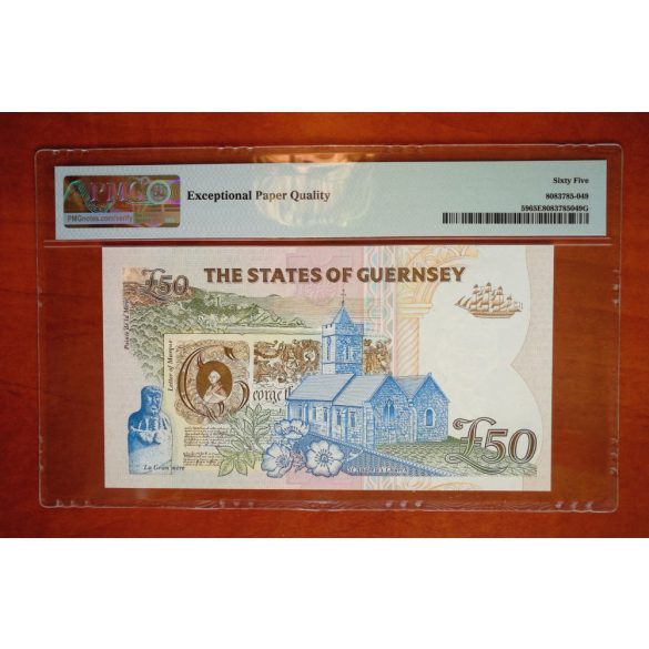 Guernsey 50 Pounds 1994 UNC PMG 65