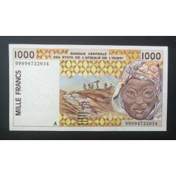   Nyugat-Afrikai Államok Elefántcsontpart 1000 Francs 1999 aUnc+