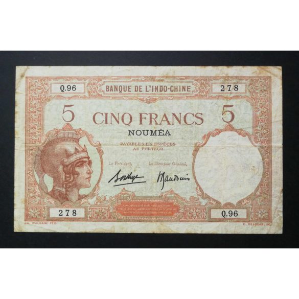 New Caledonia 5 Francs 1926 F