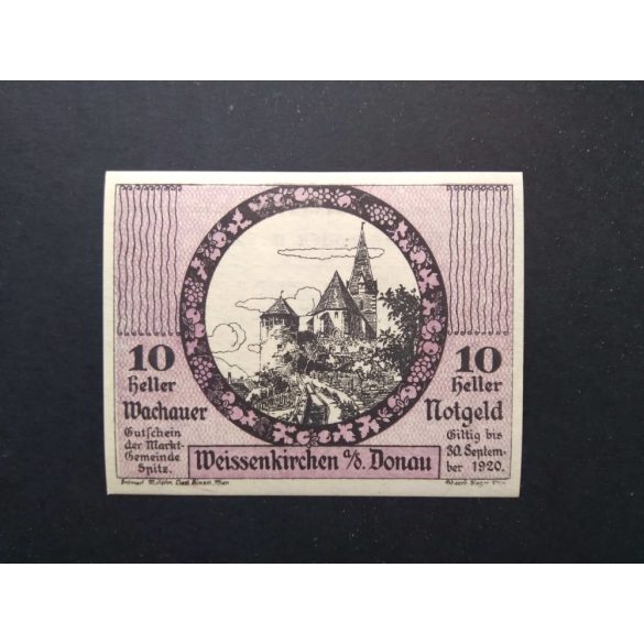 Ausztria 10 Heller 1920 Unc Weissenkirchen