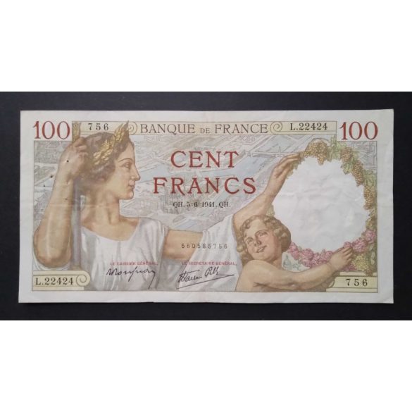 Franciaország 100 Francs 1941 F+