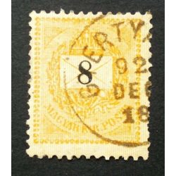   Hungary 1889 Letter, black cipher 8 kr. perf. 12:11 1/2 GYERTYÁ(MOS)  used