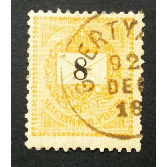 Hungary 1889 Letter, black cipher 8 kr. perf. 12:11 1/2 GYERTYÁ(MOS)  used