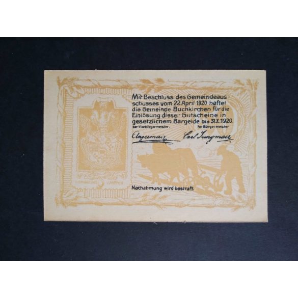 Austria 50 Heller 1920 Unc Buchkirchen