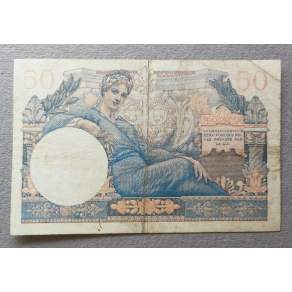 France French Treasury 50 Francs 1947 VF