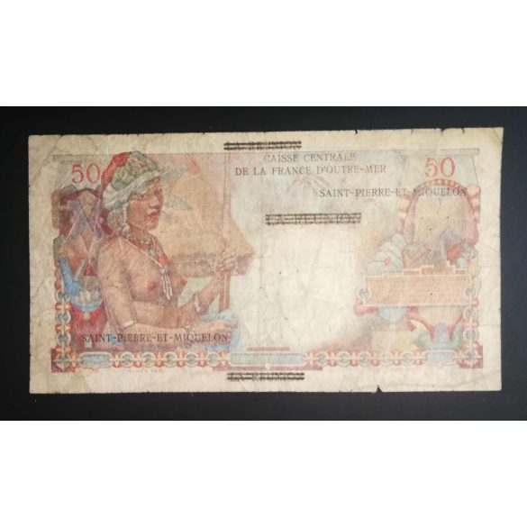 Saint Pierre és Miquelon 50 Francs/ 1 Nouveau Franc 1960 VG+