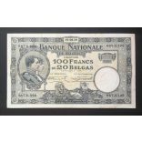 Belgium 100 Francs 20 Belgas 1928 VF