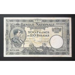 Belgium 100 Francs 20 Belgas 1928 VF