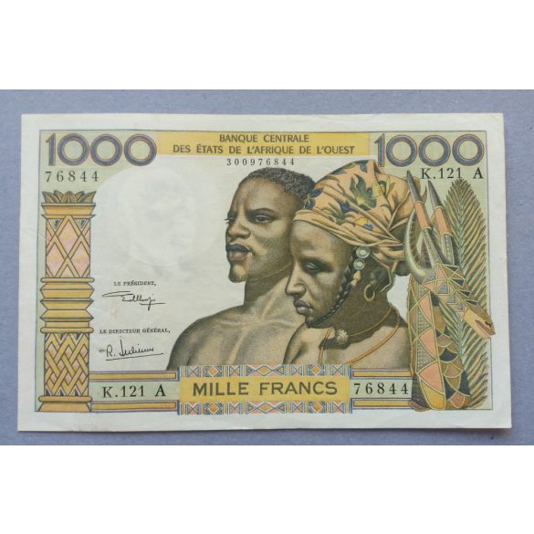 Nyugat-Afrikai Államok, Elefántcsontpart 1000 Francs 1965 VF+