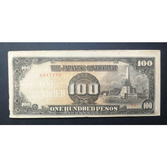 Fülöp-szigetek Japán megszállás 100 Pesos 1944 F-