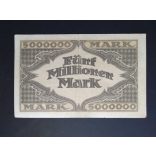 Germany 5 Million Mark 1923 Hamburg VF