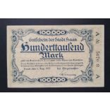 Germany 100000 Mark Haan 1923 VF