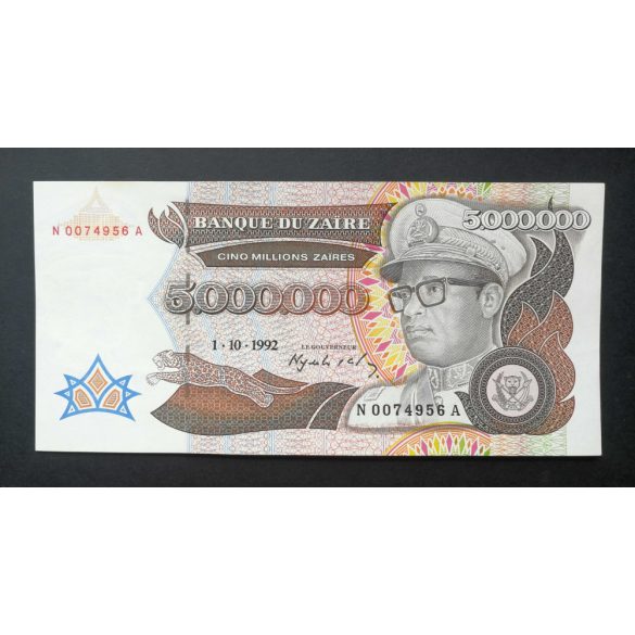 Zaire 5 Million Zaires 1992 UNC