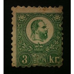   Magyarország 1871 Réznyomat 3 kr. elfogazva, (*) gumi nélkül D