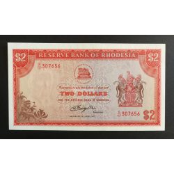 Rhodesia 2 Dollars 1977 UNC