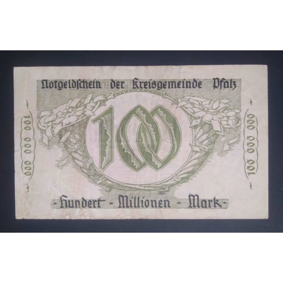 Germany 100 Million Mark Speyer 1923 F 