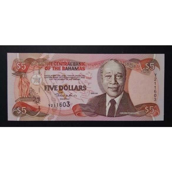 Bahama-szigetek 5 Dollars 2001 UNC