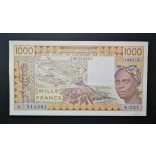 Nyugat-Afrikai Államok, Elefántcsontpart 1000 Francs 1989 VF+