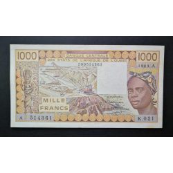   Nyugat-Afrikai Államok, Elefántcsontpart 1000 Francs 1989 VF+
