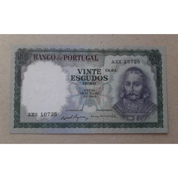 Portugália 20 Escudos 1960 XF+