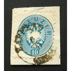   Magyarország 1863/64 Könyvnyomat 10 Kr. KARCZAG D2.3 Gudlin 50 kivágáson H