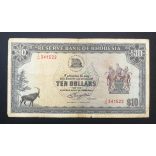 Rhodesia 10 Dollars 1976 F-