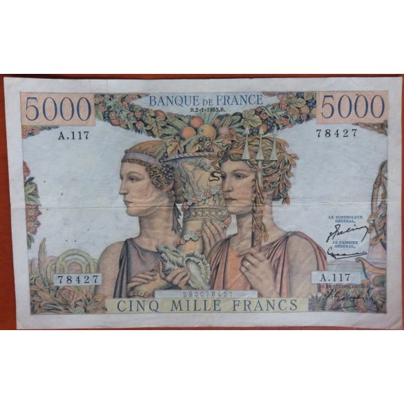 Franciaország 5000 Francs 1953 F-