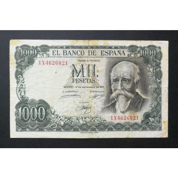 Spain 1000 Pesetas 1971 F