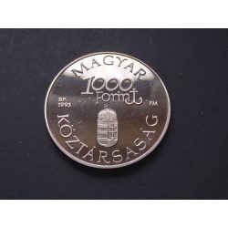   Magyarország 1000 Forint 1995 ezüst PP, régi dunai hajók Hableány emlékérme