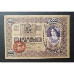   Ausztria-Magyarország 10000 Korona 1918/20 MAGYARORSZÁG bélyegzéssel F 