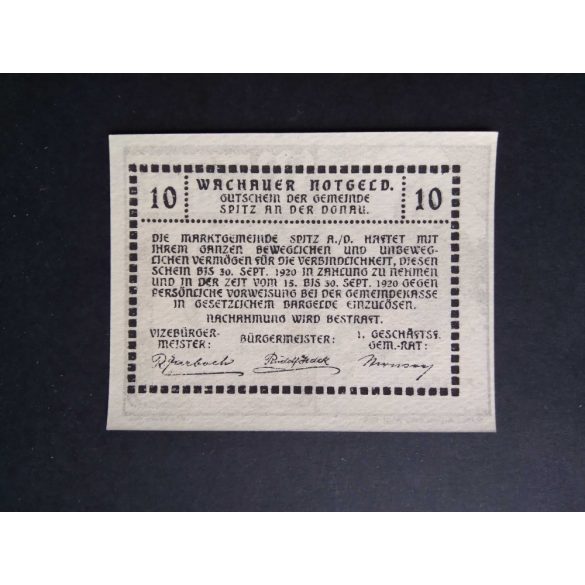 Austria 10 Heller 1920 Unc Spitz an der Donau, Ruine Aggstein