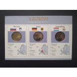 EU 2 Euro set of 3 Unc  Luxembourg 2004, Germany 2007, Slovenia 2009