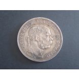 Magyarország 5 Korona 1909 KB ezüst patina XF