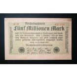 Németország 5 millió Mark 1923 VF