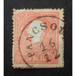   Magyarország 1858 Könyvnyomat 5 Kr PANCSOV(A) boríték maradvány D 