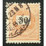 Hungary 1898 Letter, black cipher 50 kr. perf. 12 : 11 3/4 used