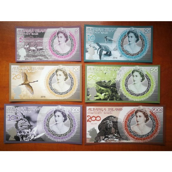 Aldabra-sziget 5, 10, 20, 50, 100, 200 Dollars 2019 UNC 