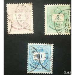   Hungary 1890 Letter, coloured cipher 3 pcs, perf 12:11 3/4 used