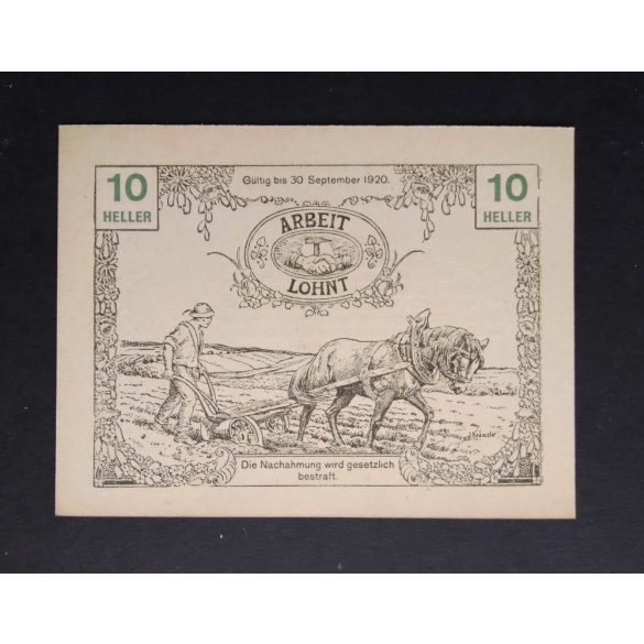 Austria 10 Heller 1920 Unc Tausendblum 