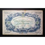Belgium 500 Francs 100 Belgas 1942 F-