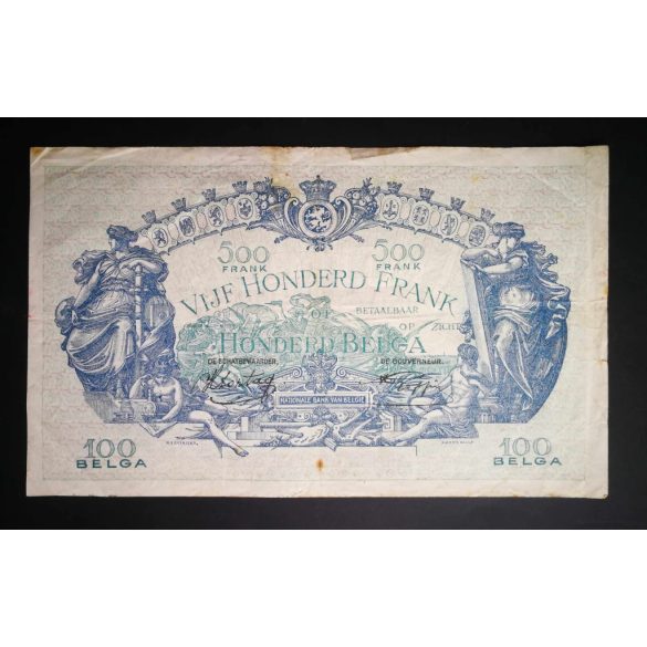 Belgium 500 Francs 100 Belgas 1942 F-