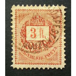   Hungary 1888 Letter, red cipher 3 FT. perf 11 1/2 Budapest Központ (Távirda ...) used