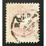 Hungary 1890 Letter, coloured cipher 2 Kr. perf 11 1/2 Rózsahegy used