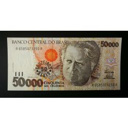 Brazil 50 Cruzeiros overprint on 50000 Cruzeiros 1992-94 UNC
